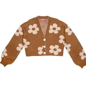 NEW Simply Southern Brown Flower Button Down‎ Cardigan Large
